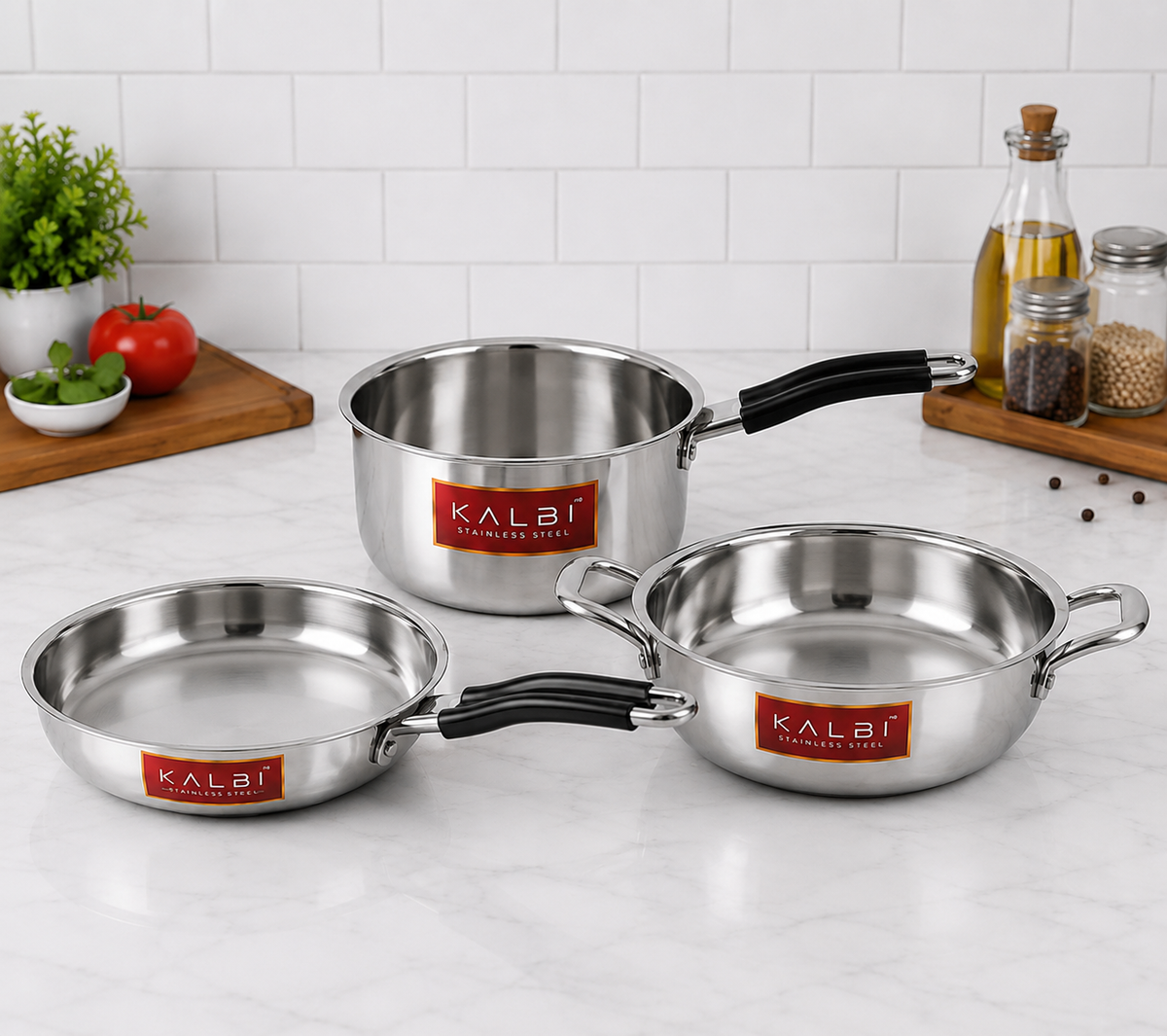 Triply Daily Cooking Set – 3 Pieces  {Small size}