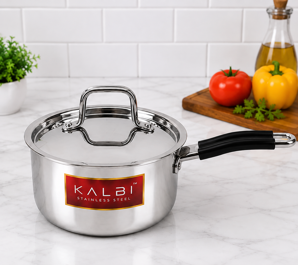 Triply Stainless Steel Saucepan with Lid | Heavy Duty Cookware