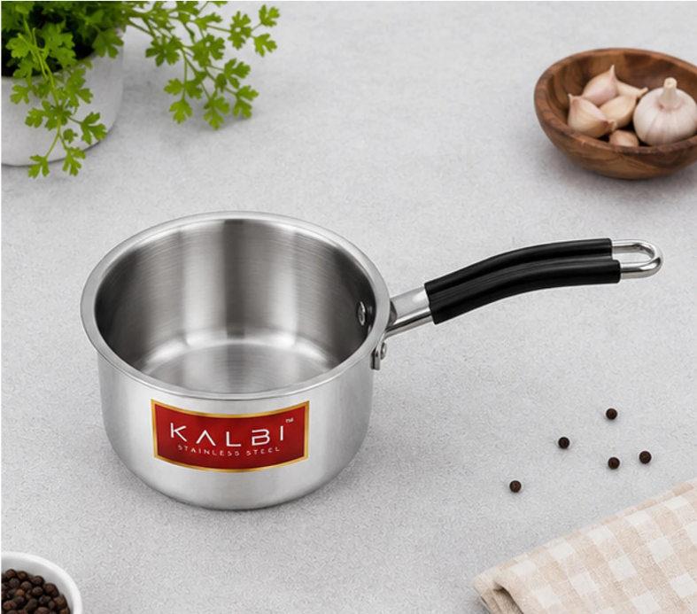 Triply Stainless Steel Saucepan with Lid | Heavy Duty Cookware